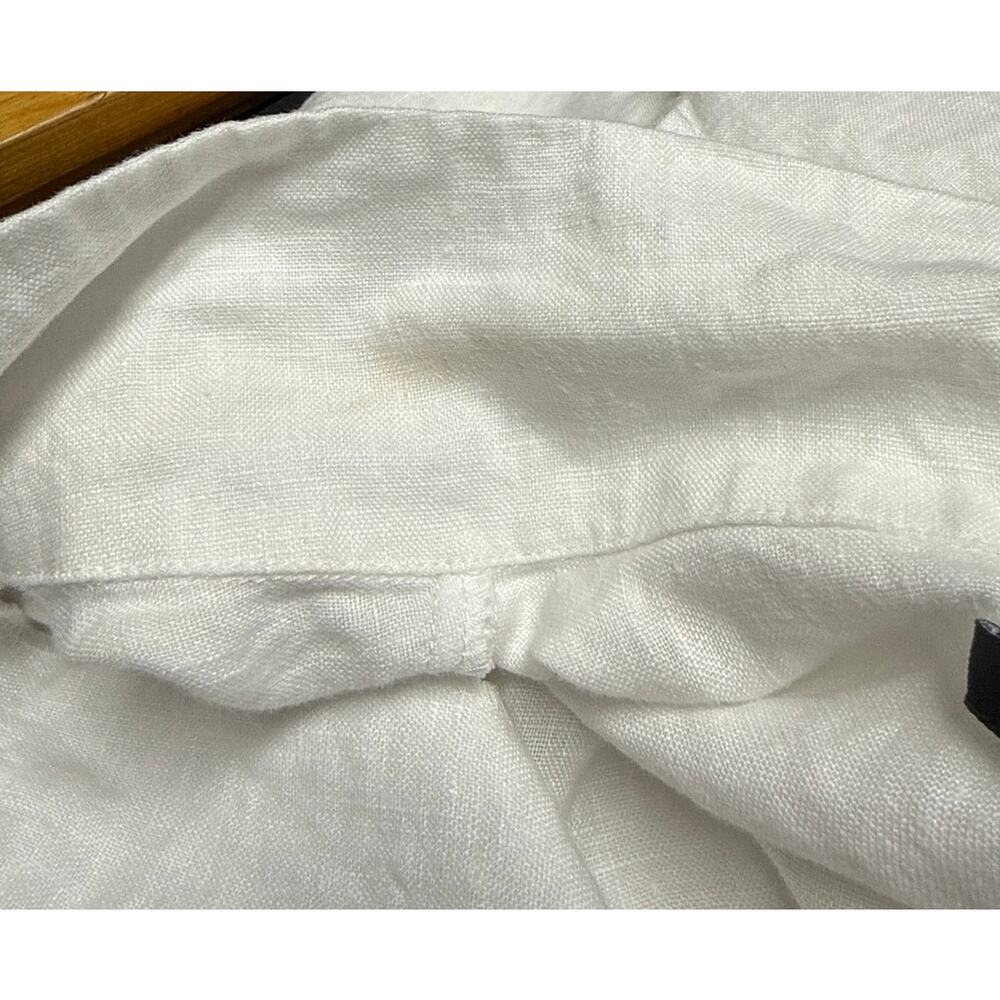 Athena Marie White Linen Dress Sz Large Patch Pockets Sleeveless Asymmetric - Picture 7 of 7